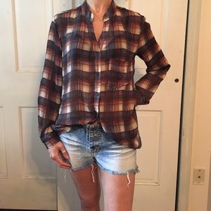 Band of gypsies slightly sheer flannel shirt